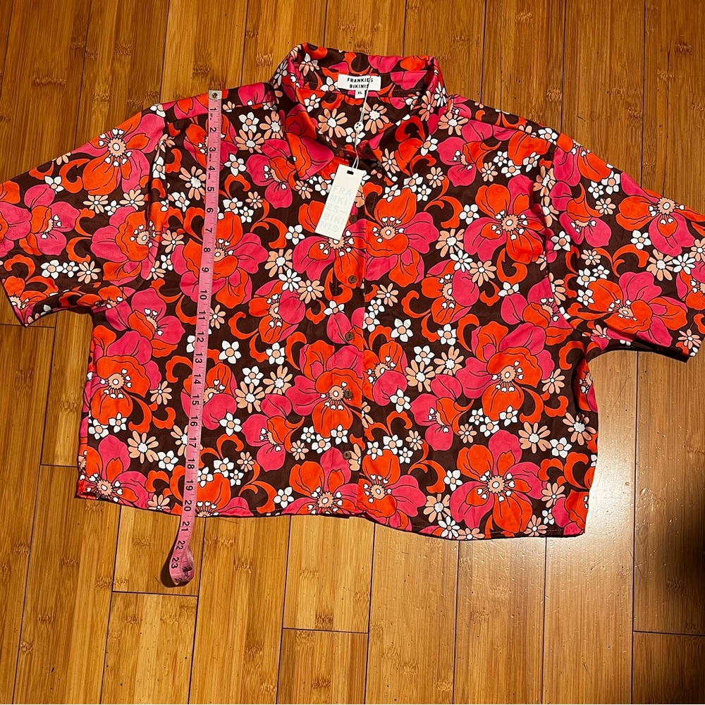 NWT Frankie’s Bikinis Koa Satin Cover Up Shirt Size XL - Picture 15 of 16